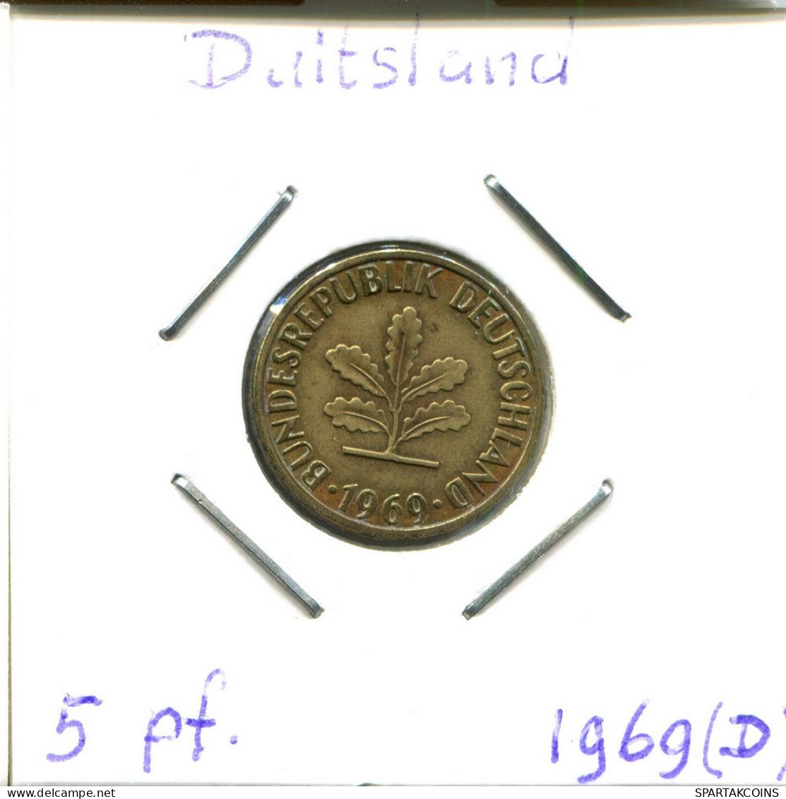 5 PFENNIG 1969 D BRD ALEMANIA Moneda GERMANY #DC373.E - 5 Pfennig