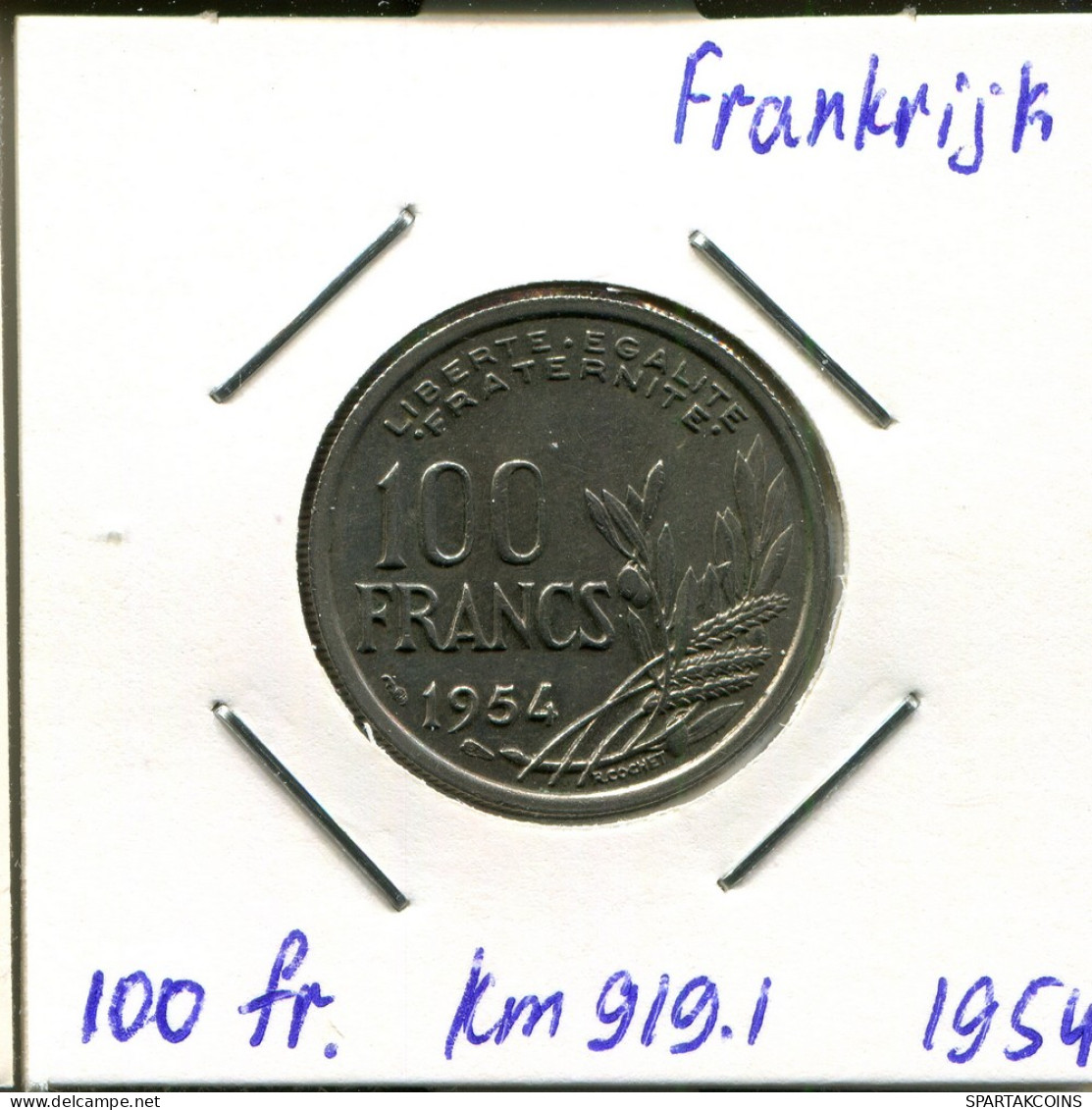 100 FRANCS 1954 FRANCIA FRANCE Moneda #AM450.E - 100 Francs