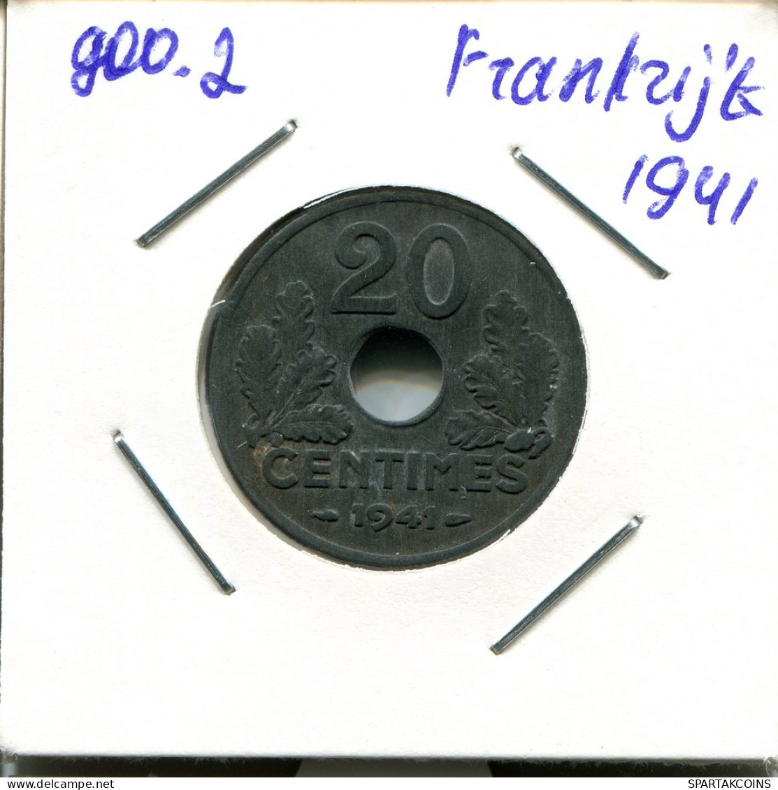 20 CENTIMES 1941 FRANCIA FRANCE Moneda #AN160.E - 50 Centimes