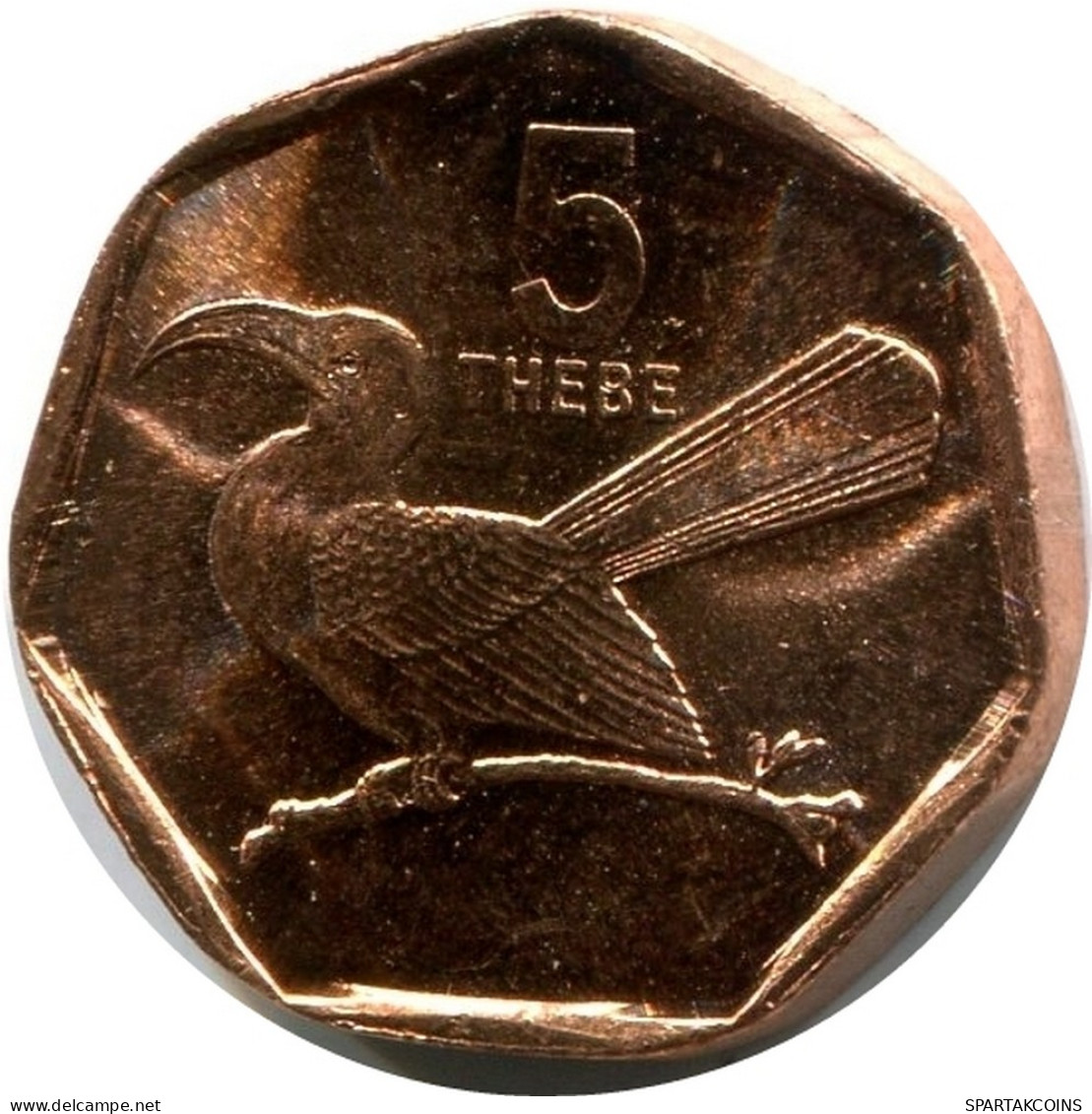 5 THEBE 1998 BOTSWANA Moneda UNC Toko Bird Wildlife #M10017.E - Botswana