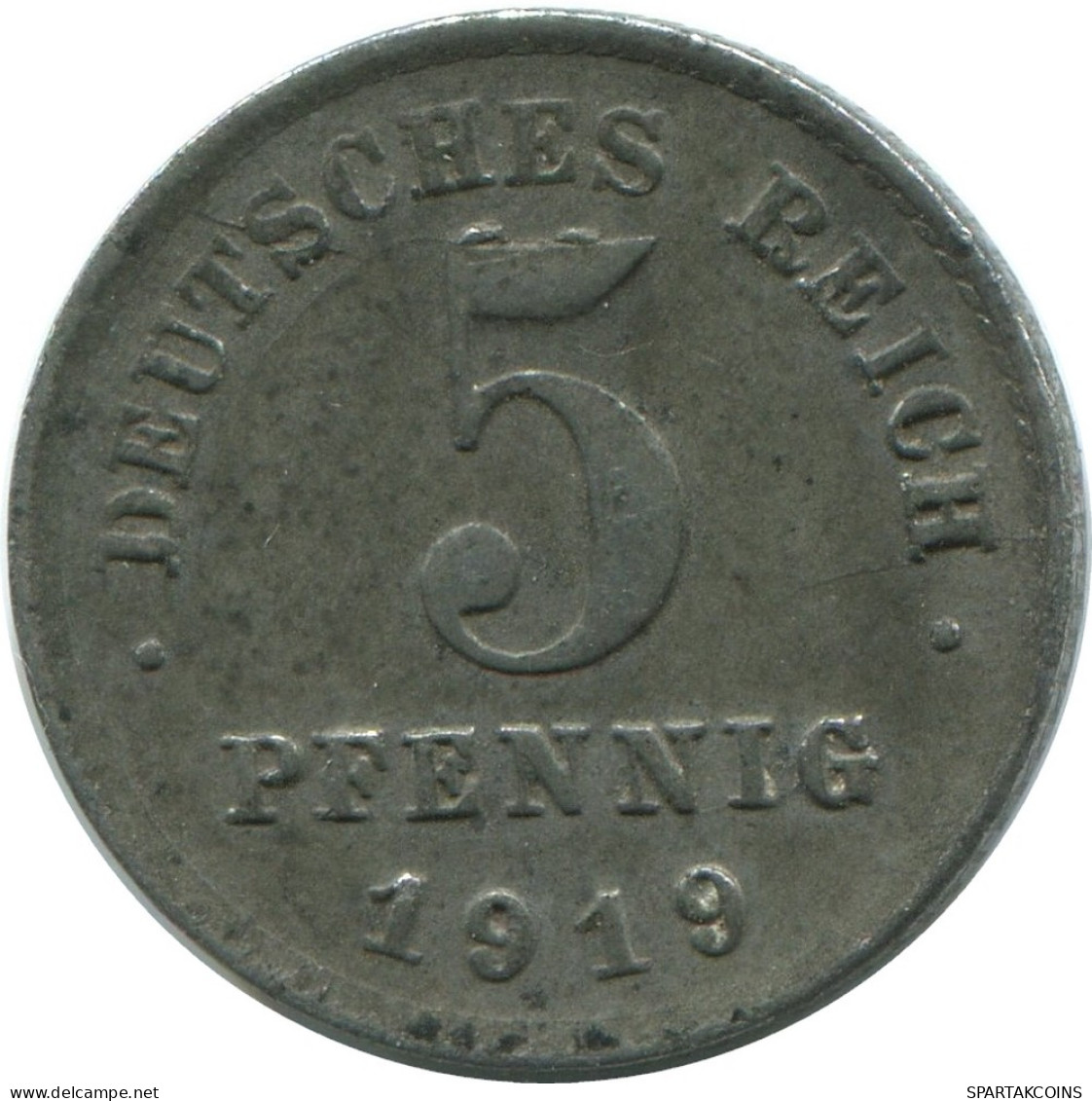 5 PFENNIG 1919 D ALLEMAGNE Pièce GERMANY #AE655.F - 5 Rentenpfennig & 5 Reichspfennig