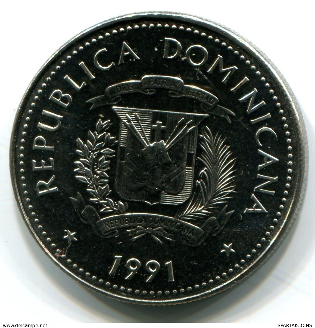 25 CENTAVOS 1991 REPUBLICA DOMINICANA UNC Pièce #W11132.F - Dominicaine