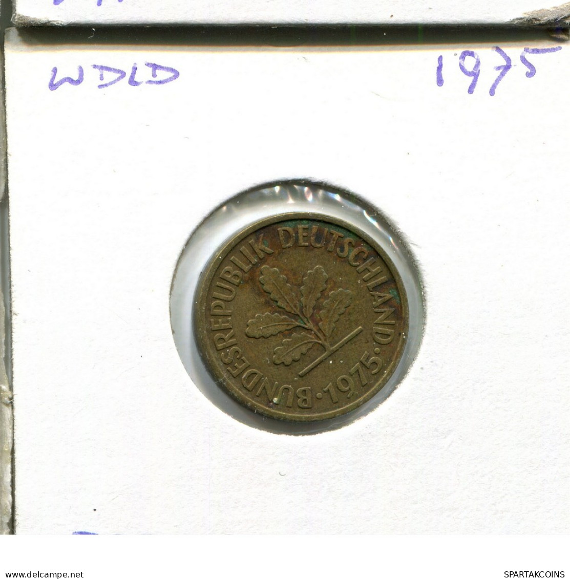 5 PFENNIG 1975 D WEST & UNIFIED GERMANY Coin #AU720.U - 5 Pfennig