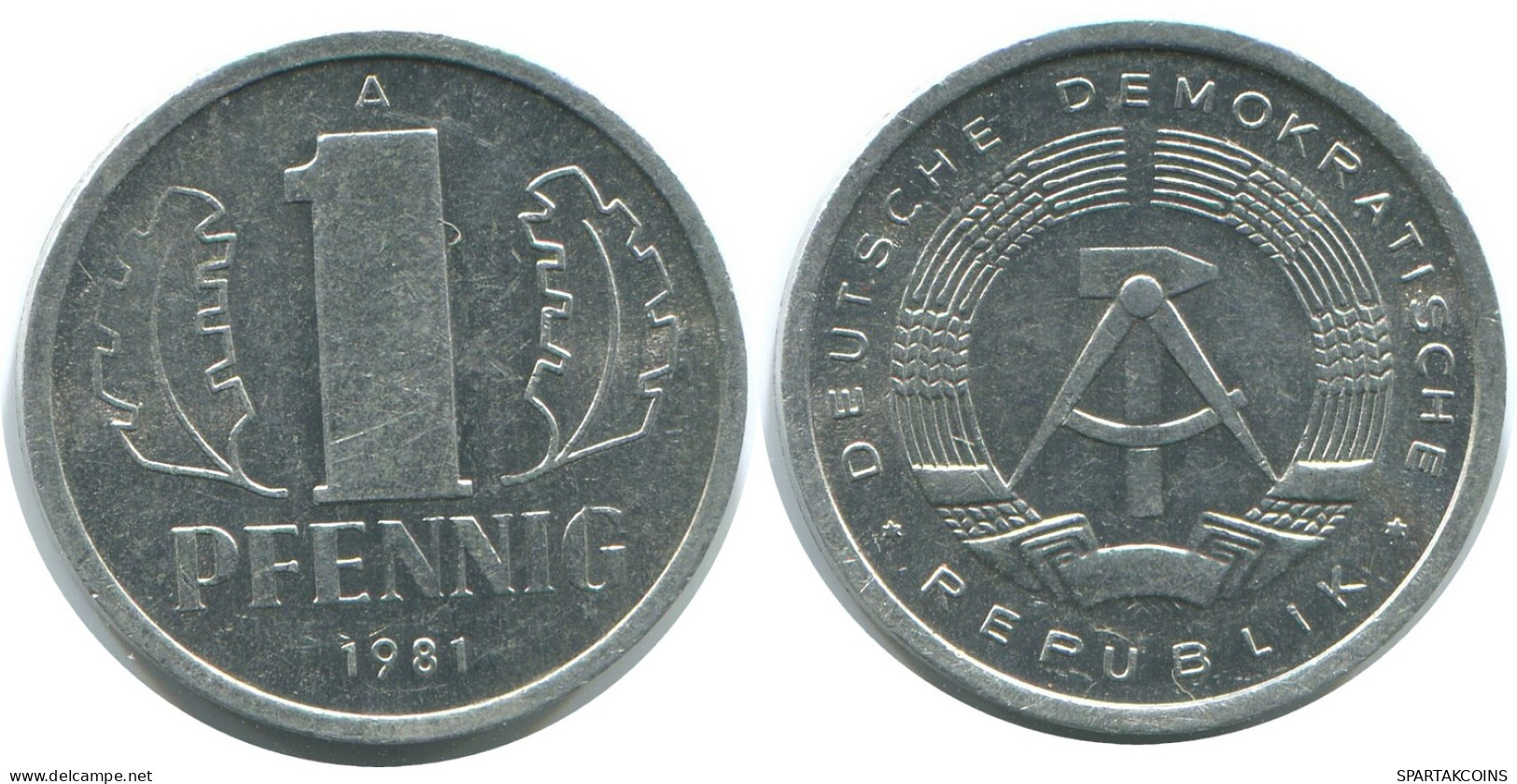 1 PFENNIG 1981 A DDR EAST GERMANY Coin #AE047.U - 1 Pfennig