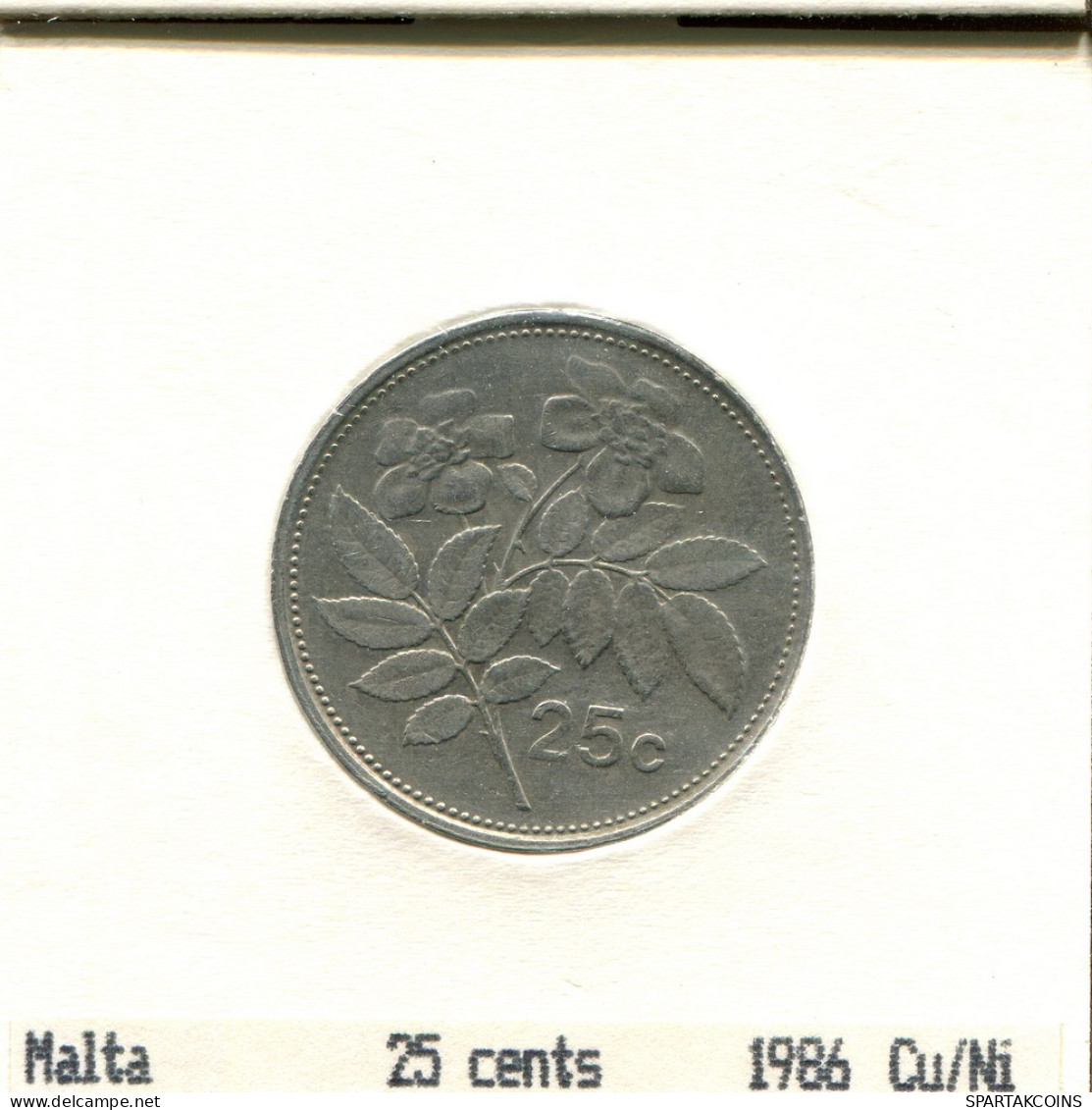 25 CENTS 1986 MALTA Coin #AS639.U - Malta