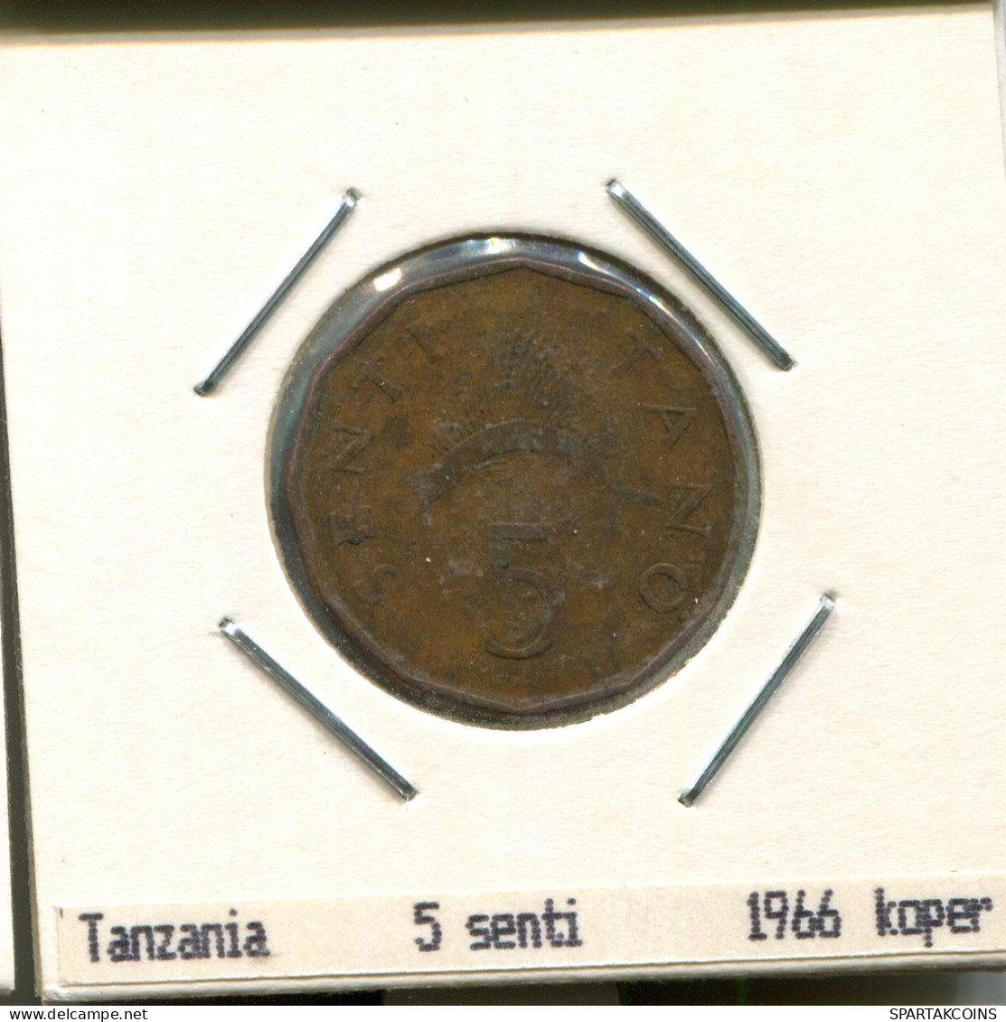 5 CENTI 1966 TANZANIA Coin #AS358.U - Tanzania