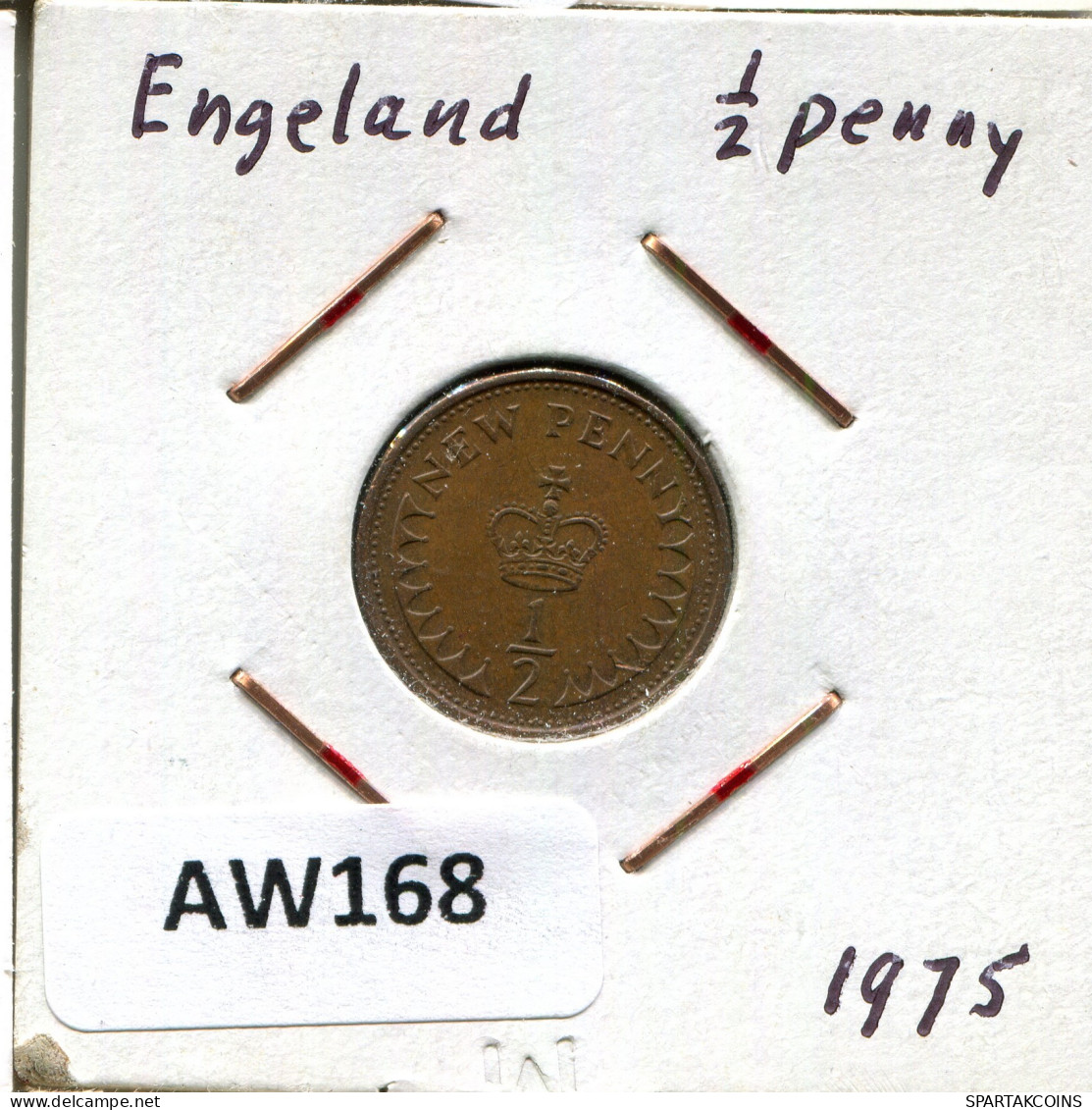 HALF PENNY 1975 UK GREAT BRITAIN Coin #AW168.U - 1/2 Penny & 1/2 New Penny