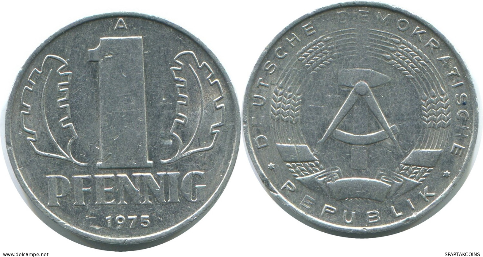 1 PFENNIG 1975 A DDR EAST GERMANY Coin #AE042.U - 1 Pfennig