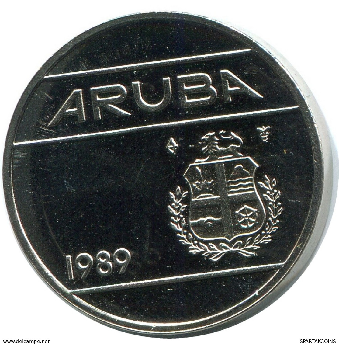 25 CENTS 1989 ARUBA Coin (From BU Mint Set) #AH070.U - Aruba