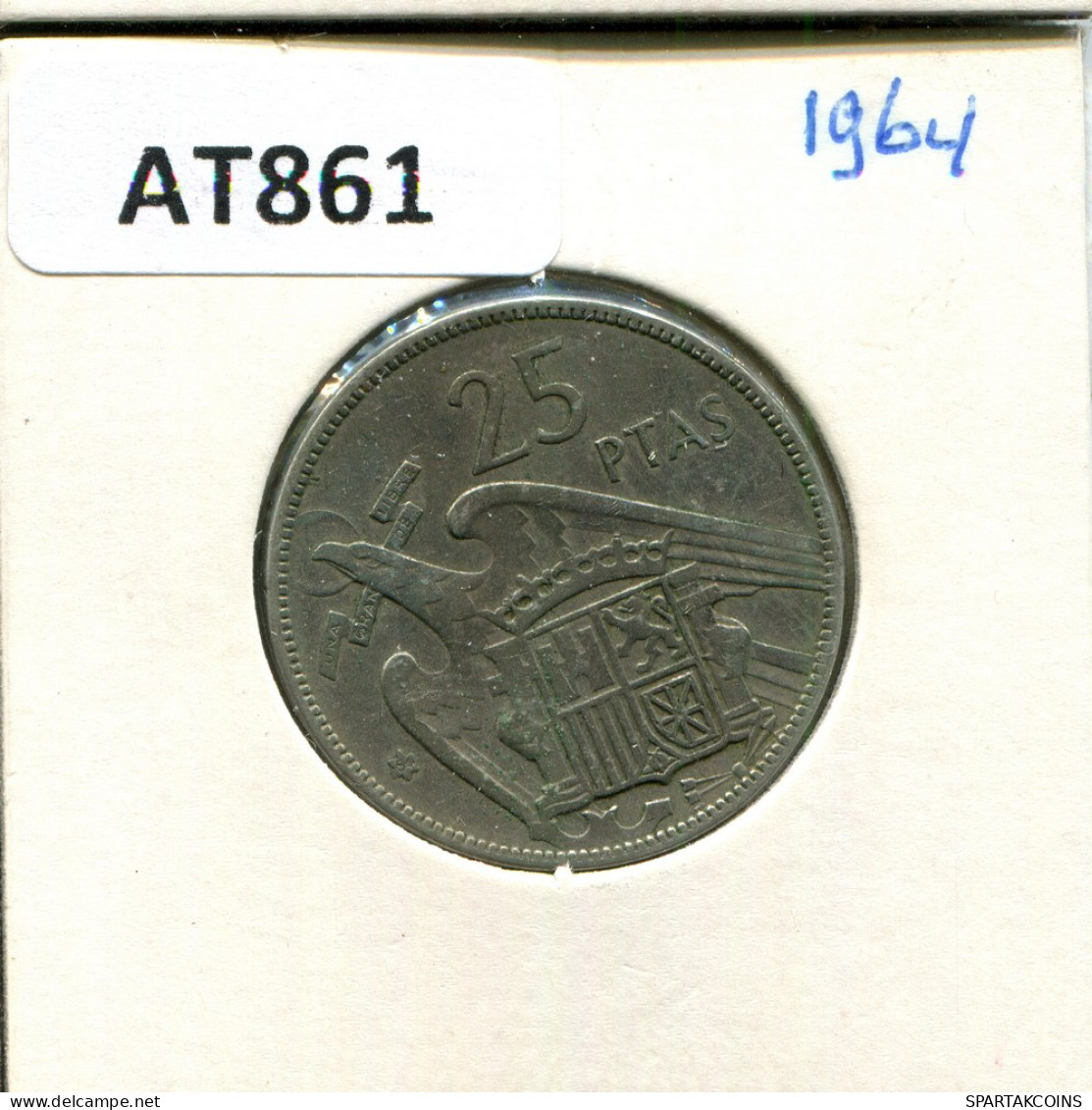 25 PESETAS 1964 SPAIN Coin #AT861.U - 25 Pesetas