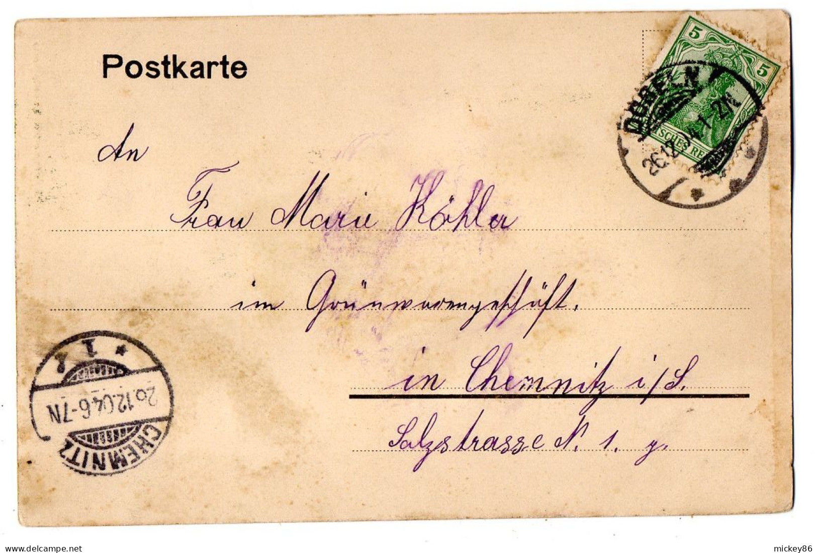 Allemagne  --DOEBELN  -1904 -- Kirche  ...carte Précurseur Colorisée....timbre...cachet - Döbeln