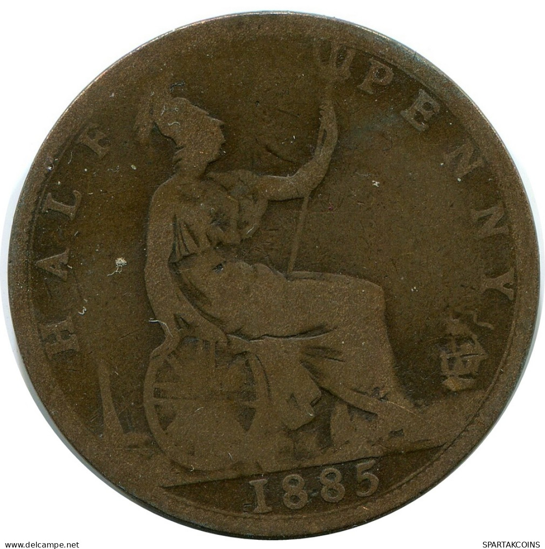 HALF PENNY 1885 UK GROßBRITANNIEN GREAT BRITAIN Münze #AZ646.D - C. 1/2 Penny