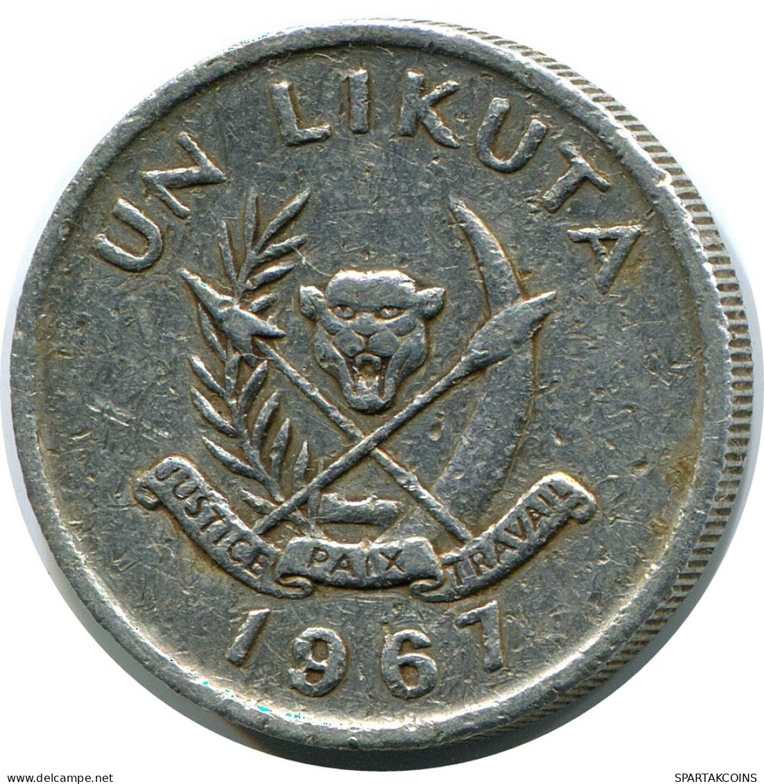 1 LIKUTA 1967 KONGO CONGO Münze #AP852.D - Congo (República Democrática 1964-70)