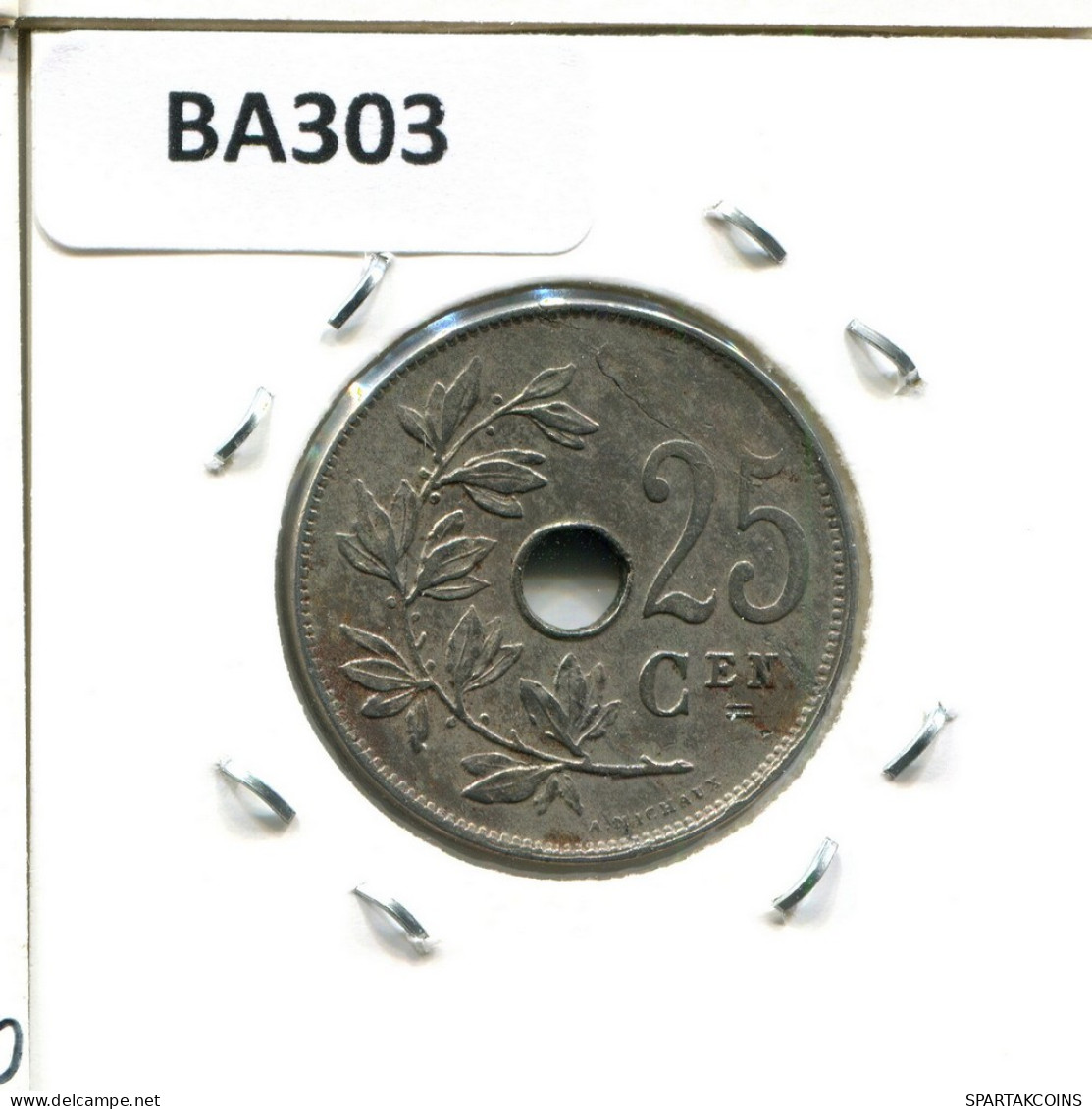 25 CENTIMES 1910 DUTCH Text BELGIEN BELGIUM Münze #BA303.D - 25 Cents