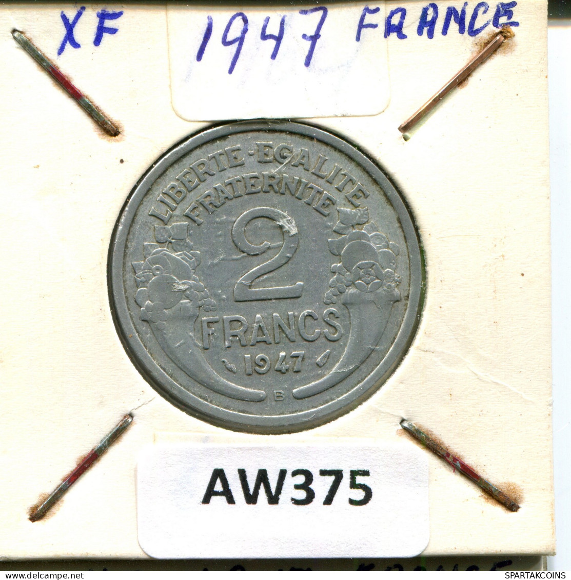 2 FRANCS 1947 FRANKREICH FRANCE Französisch Münze #AW375.D - 2 Francs