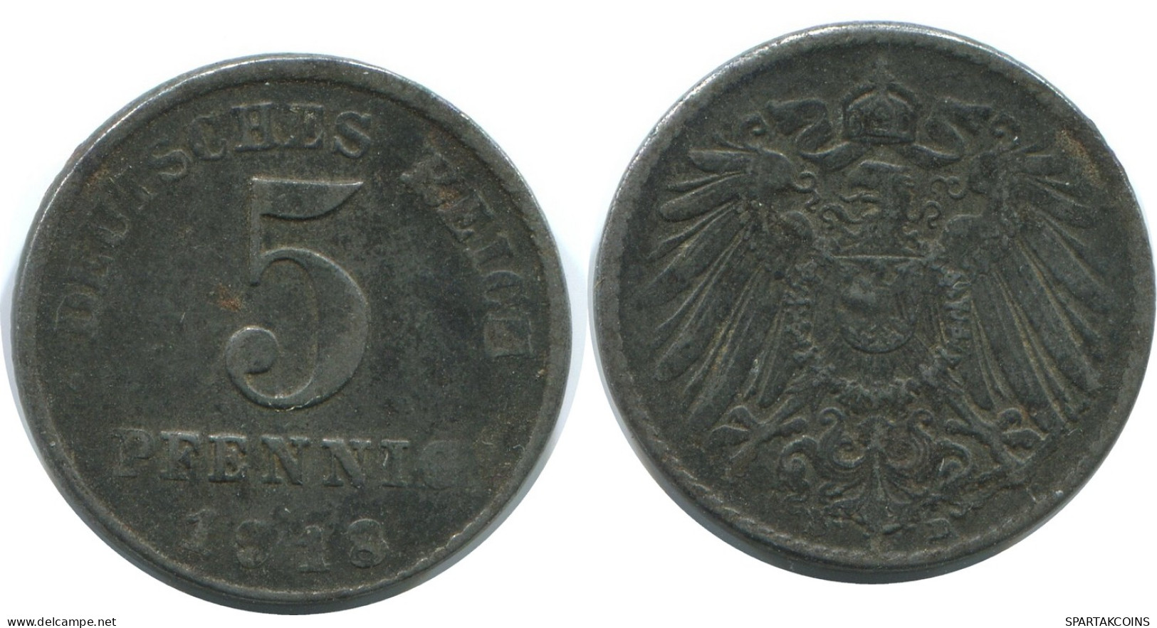 5 PFENNIG 1918 D DEUTSCHLAND Münze GERMANY #AE306.D - 5 Rentenpfennig & 5 Reichspfennig
