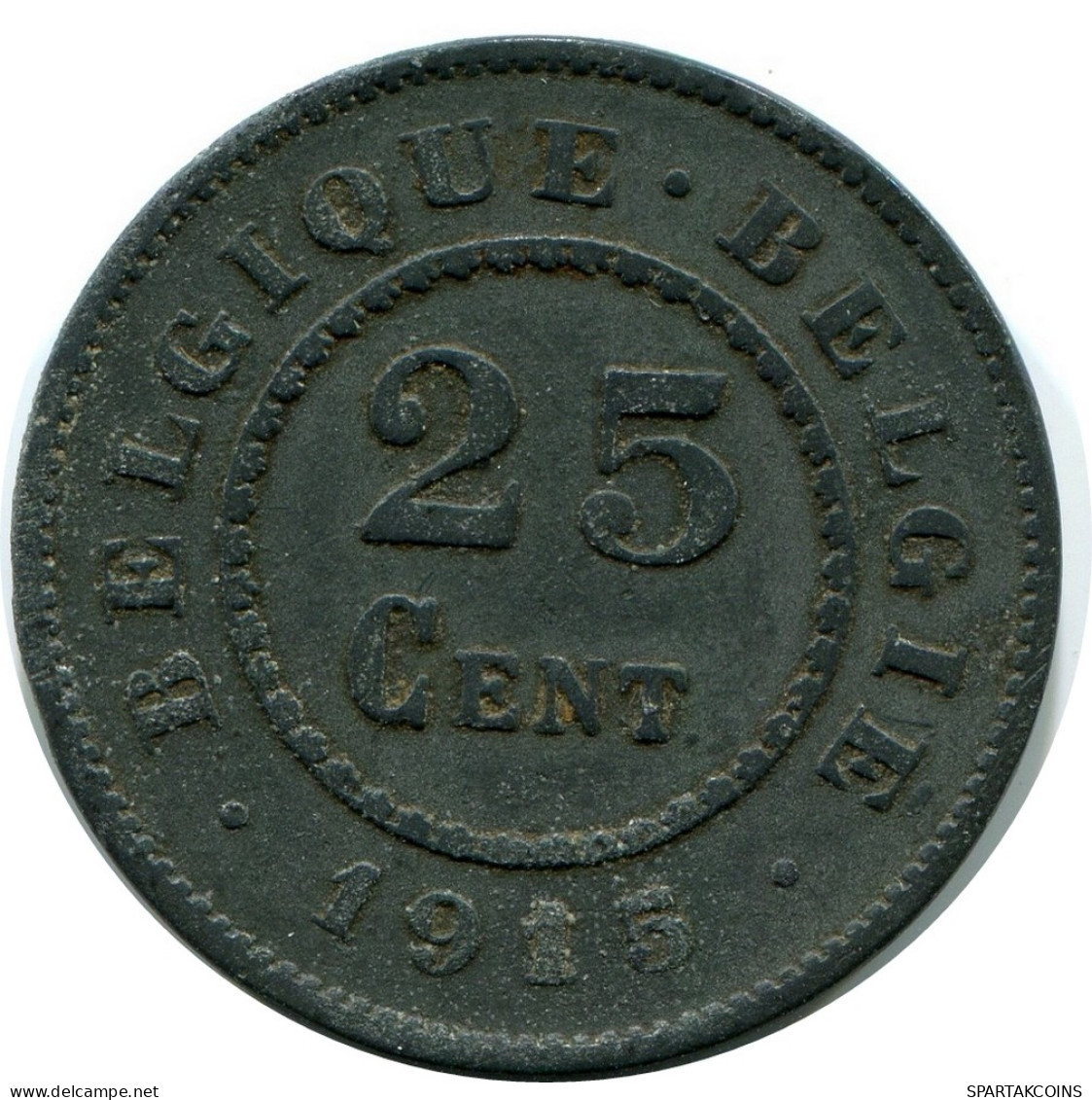 25 CENTIMES 1915 BELGIEN BELGIUM Münze #AX368.D - 25 Cent