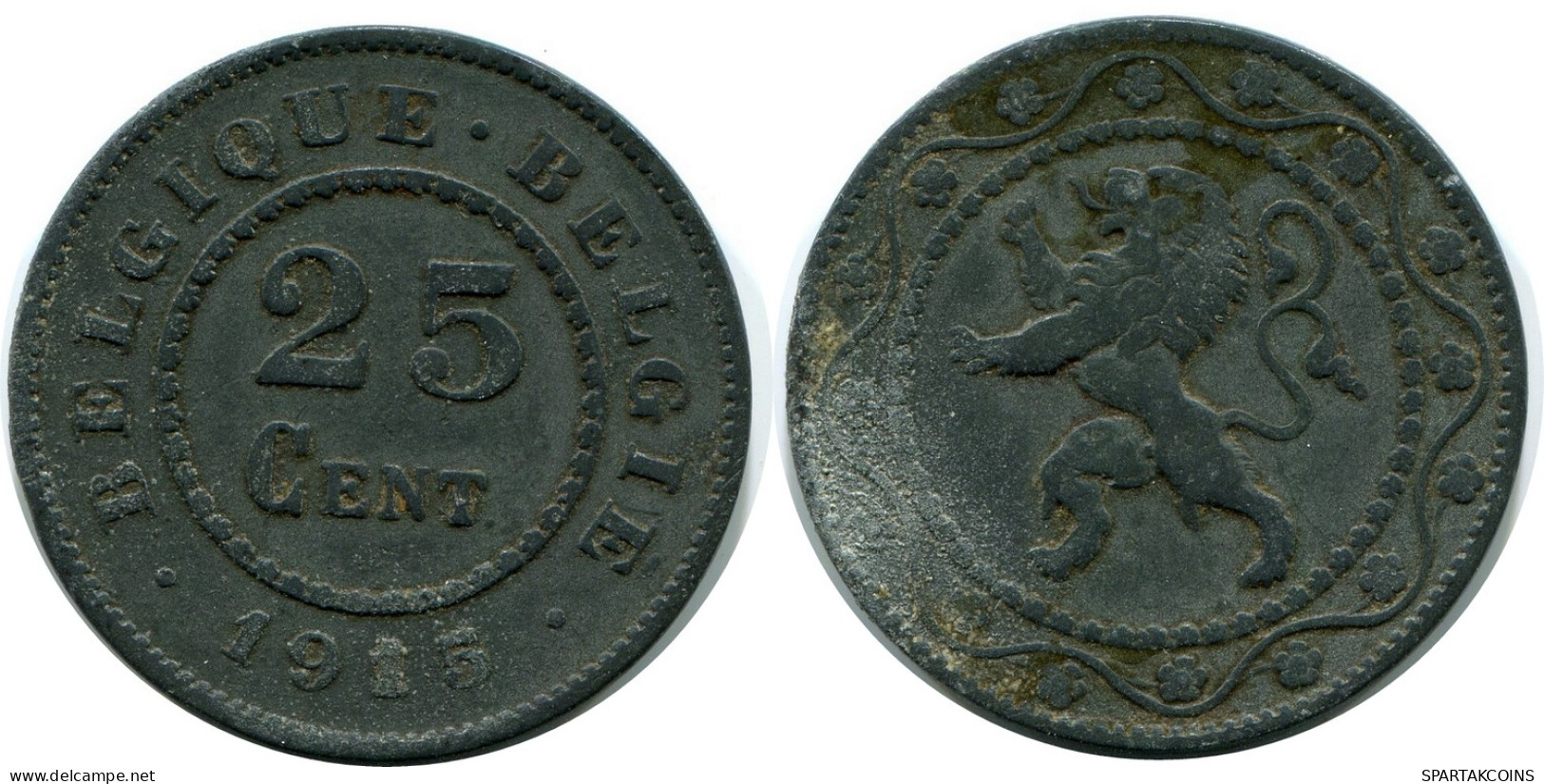 25 CENTIMES 1915 BELGIEN BELGIUM Münze #AX368.D - 25 Centimes