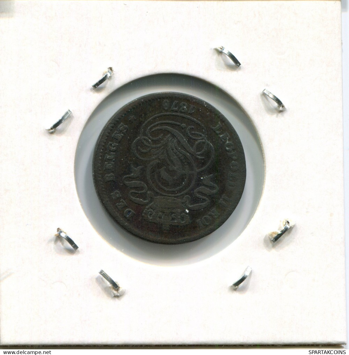 2 CENTIMES 1870 Französisch Text BELGIEN BELGIUM Münze #AR415.D - 2 Cents