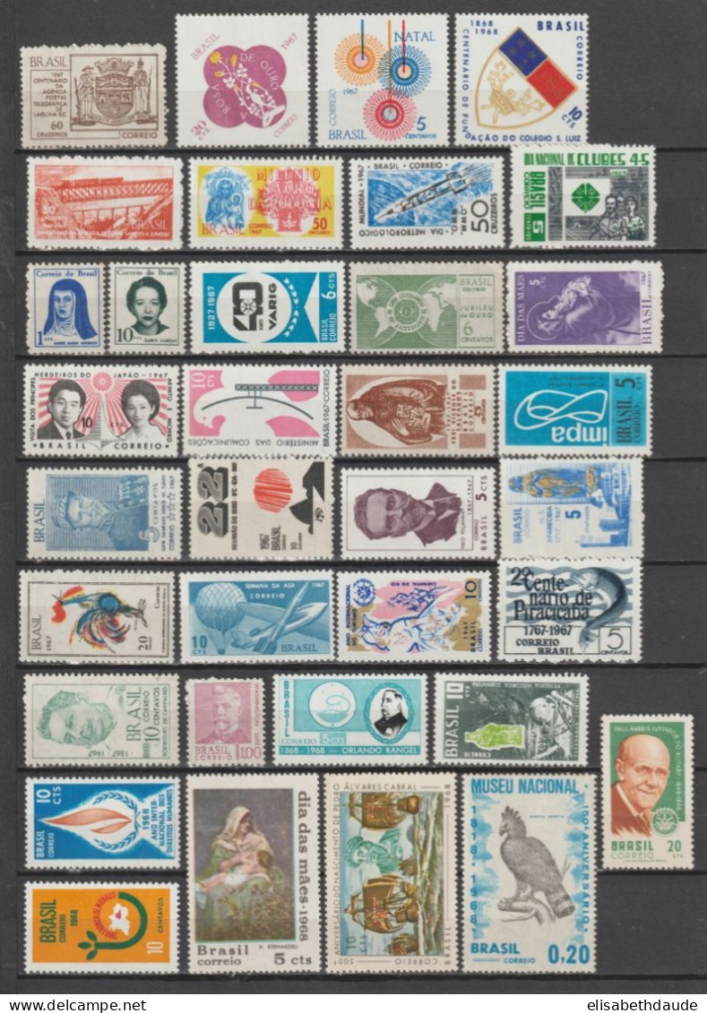 BRESIL - 1967/1969 - COLLECTION PRESQUE COMPLETE ** MNH - COTE YVERT = 134 EUR. - 3 PAGES - Colecciones & Series