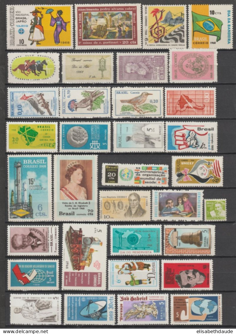 BRESIL - 1967/1969 - COLLECTION PRESQUE COMPLETE ** MNH - COTE YVERT = 134 EUR. - 3 PAGES - Lots & Serien