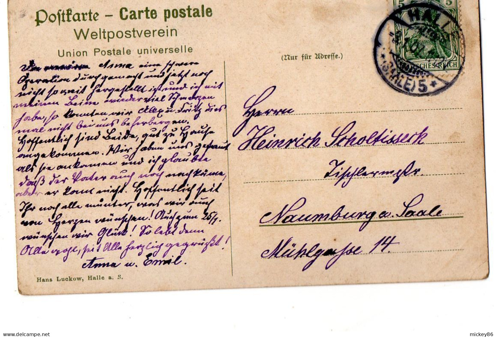 Allemagne  --HALLE A Saale Saalepartie Bei Croellwitz ...carte Précurseur Colorisée....timbre...cachet - Halle (Saale)