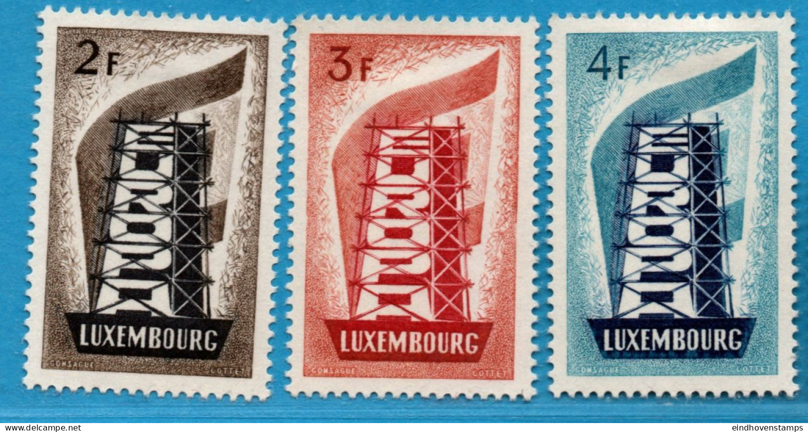 Luxemburg 1956 Cept 3 Values MH Luxemb 56.Cept - 1956
