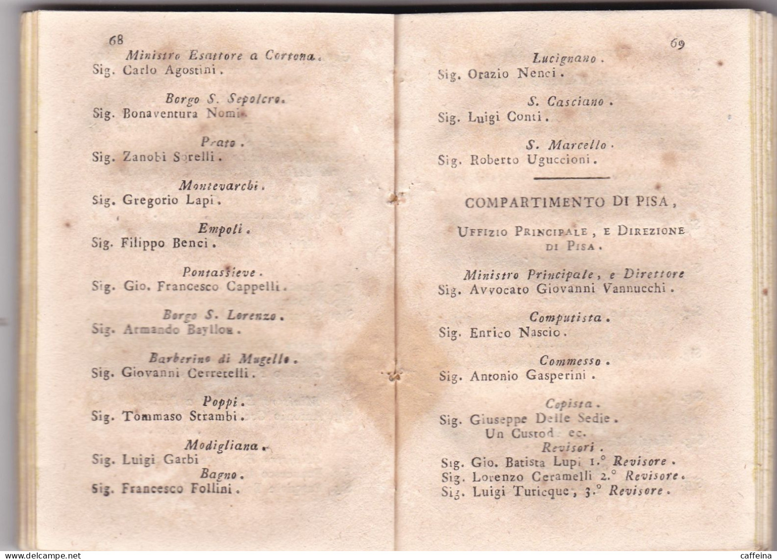 ALMANACCO DELLA TOSCANA PERL' ANNO 1815 STAMPATO NELLA STAMPERIA GRAN-DUCALE CON PREVILEGIO FIRENZE MISURE 7x15 - Libri Antichi