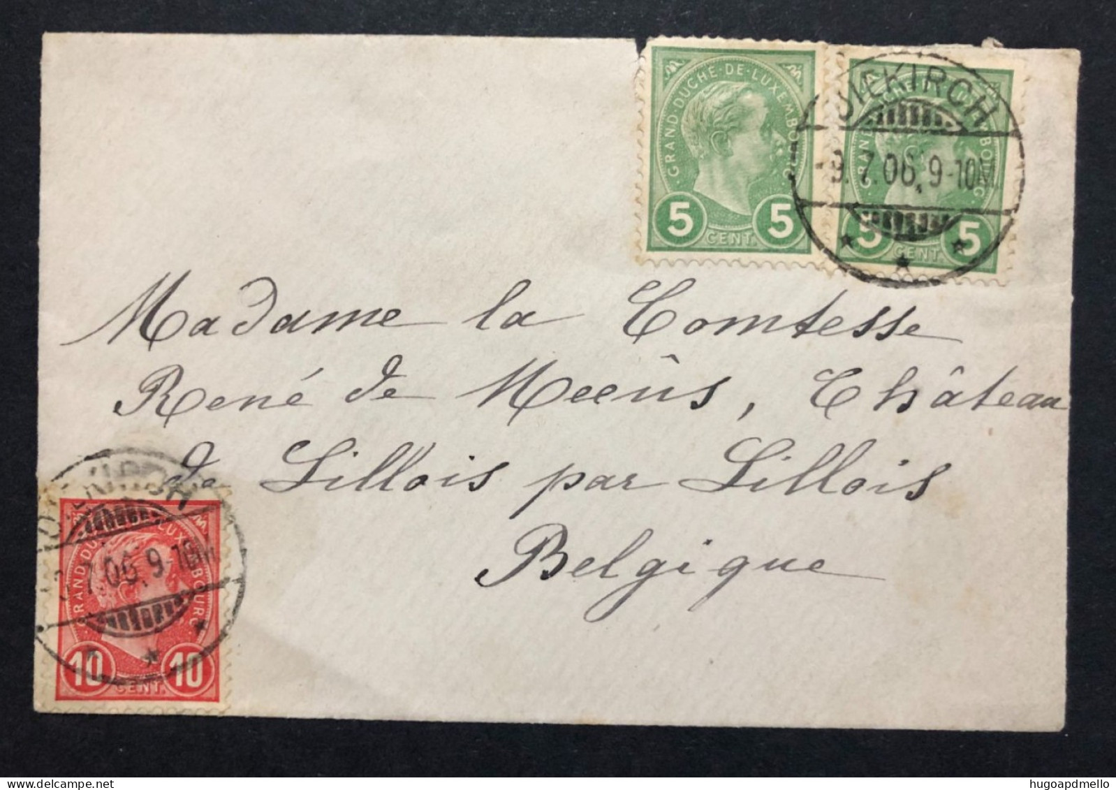 LUXEMBOURG, Circulated Cover From DIEKIRCH To BELGIUM, 1906 - 1906 William IV