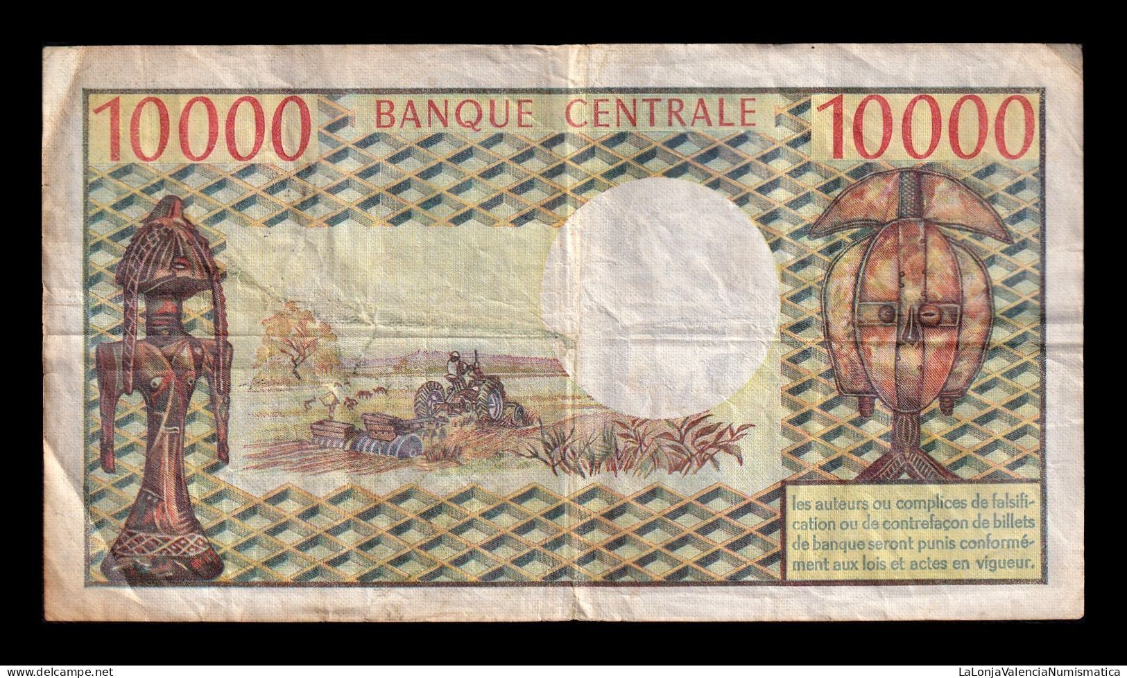 Cameroon Camerún 10000 Francs 1972 Pick 14 Bc/Mbc F/Vf - Cameroun