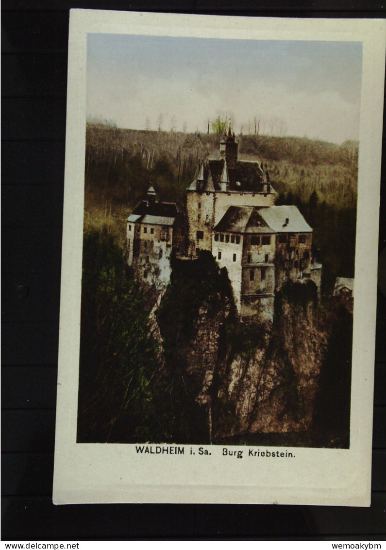 DR: Ansichtskarte Von Waldheim I. Sa. Mit Burg Kriebstein Um 1920 - Waldheim