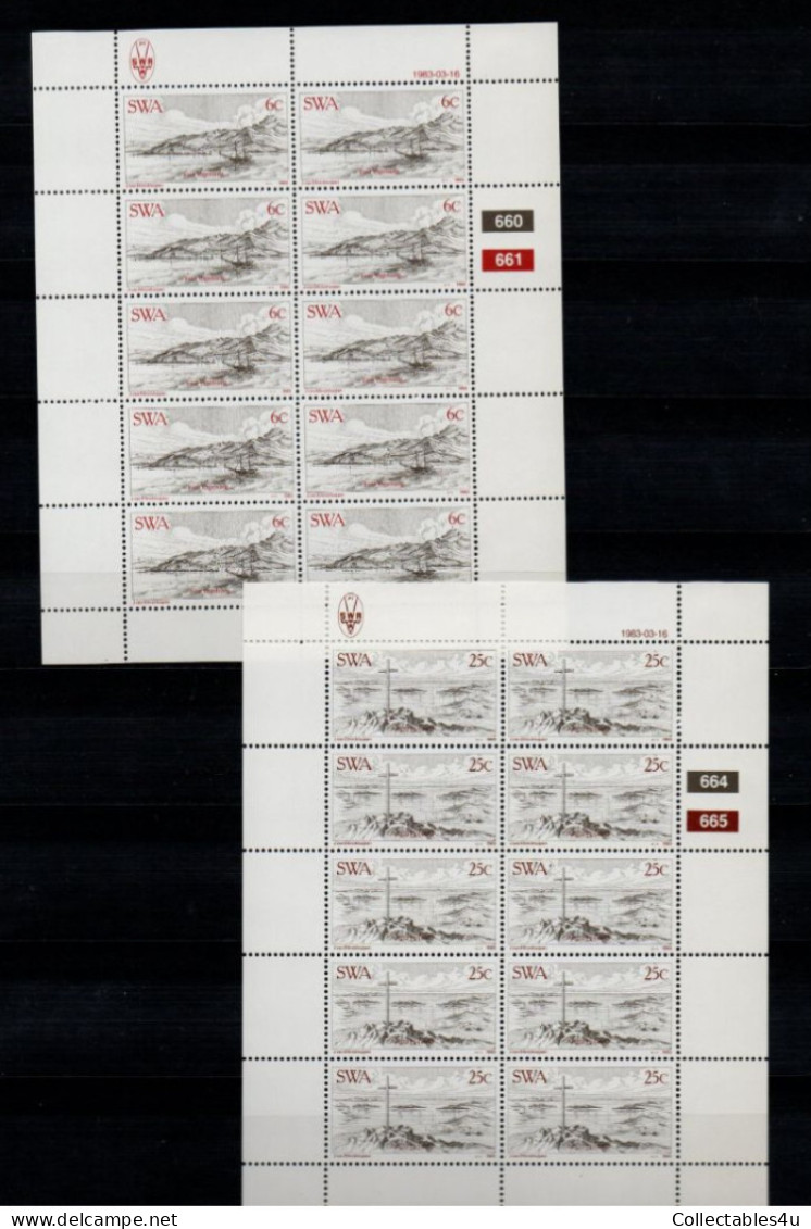 1983 SWA South West Africa Cylinder Blocks Set MNH Thematics Full Sheet Of 10 Stamps  (SB4-008) - Nuovi