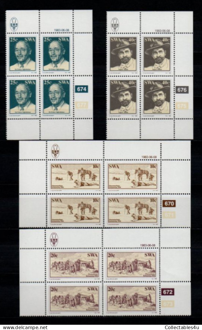 1983 SWA South West Africa Cylinder Blocks Set MNH Thematics Diamond Finding In Luderitz  (SB4-010) - Unused Stamps
