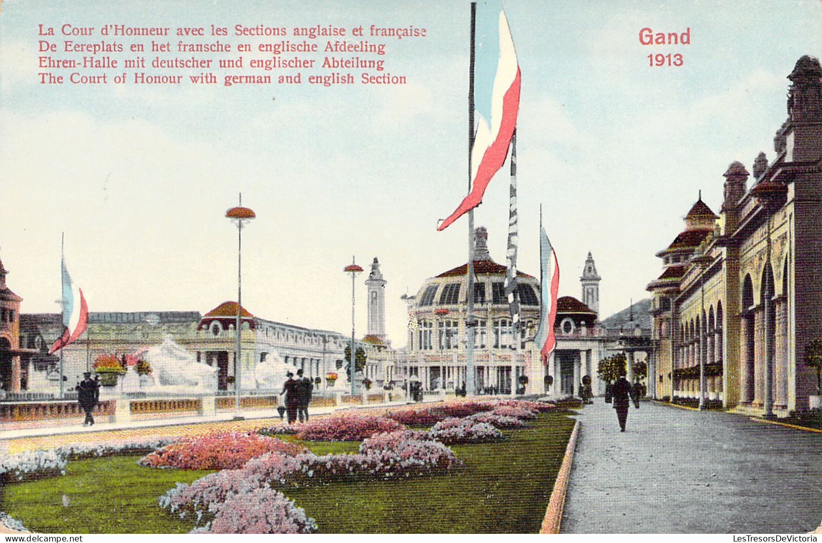 BELGIQUE - Gand - La Cour D'Honneur Avec Les Sections Anglaise Et Française - Carte Postale Ancienne - Gent