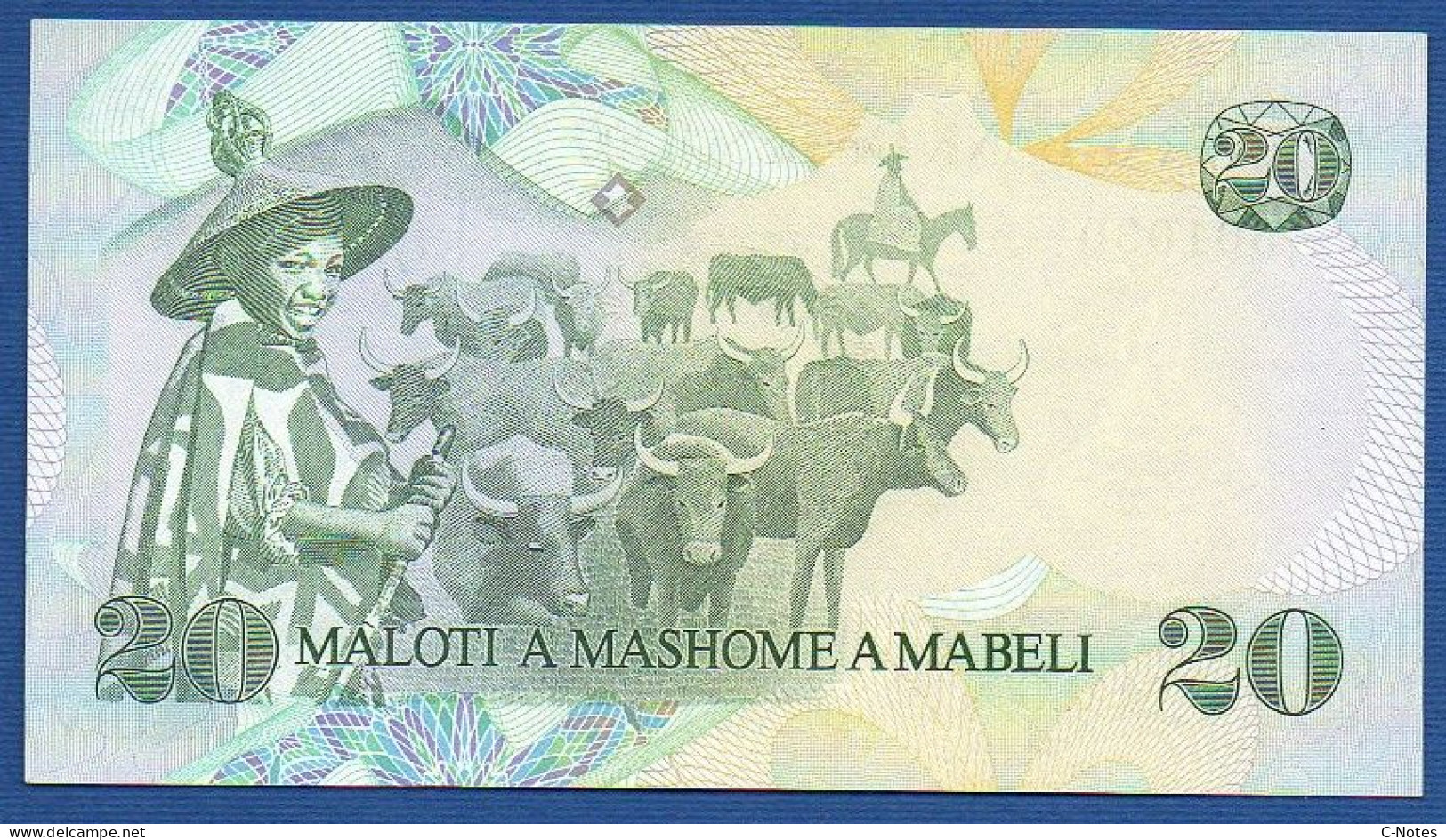 LESOTHO - P. 7b – 20 Maloti 1984 AUNC, S/n D/84 501030 - Lesotho