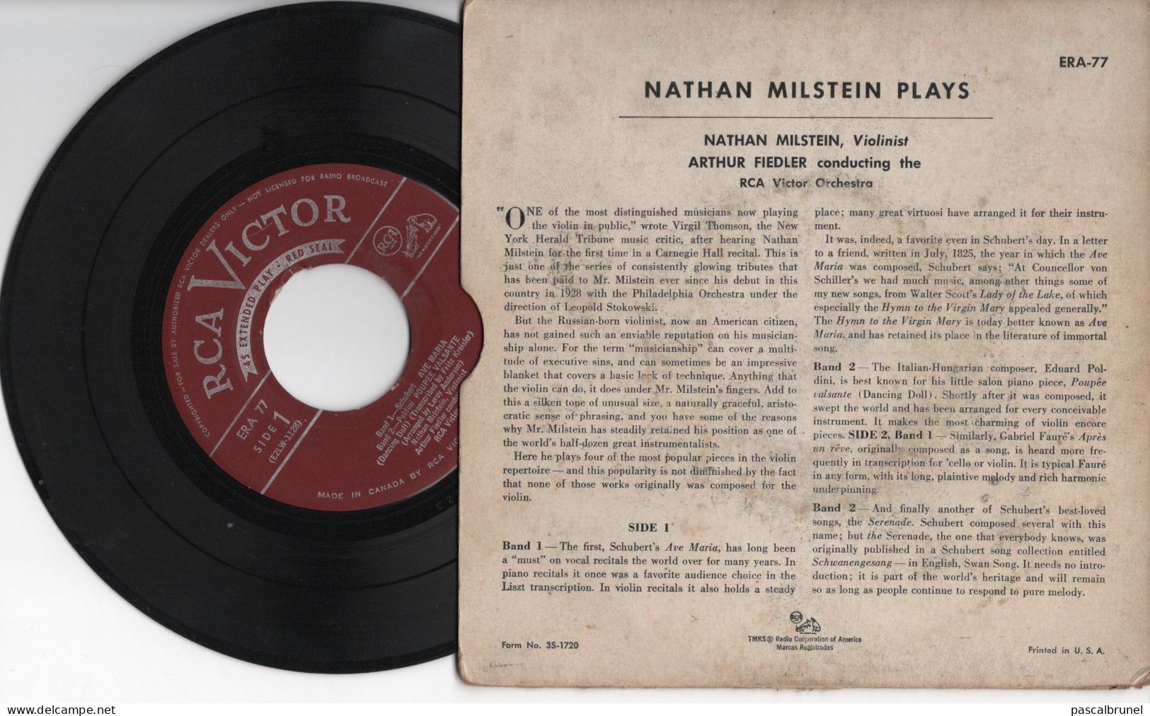 NATHAN MILSTEIN - ARTHUR FIEDLER - SCHUBERT - FAURE - POLDINI - Klassiekers