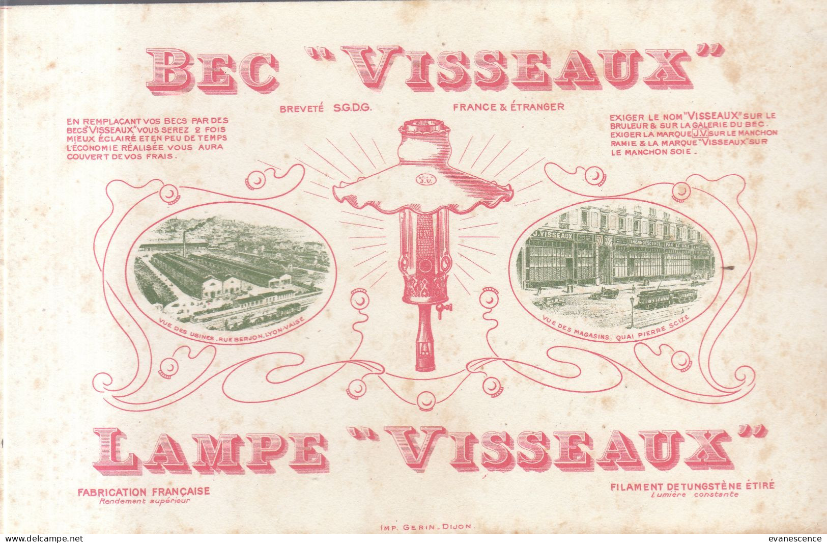 Buvard :  Bec  Visseaux  (traces)    ///  Réf.  Mai. 23 - Electricité & Gaz