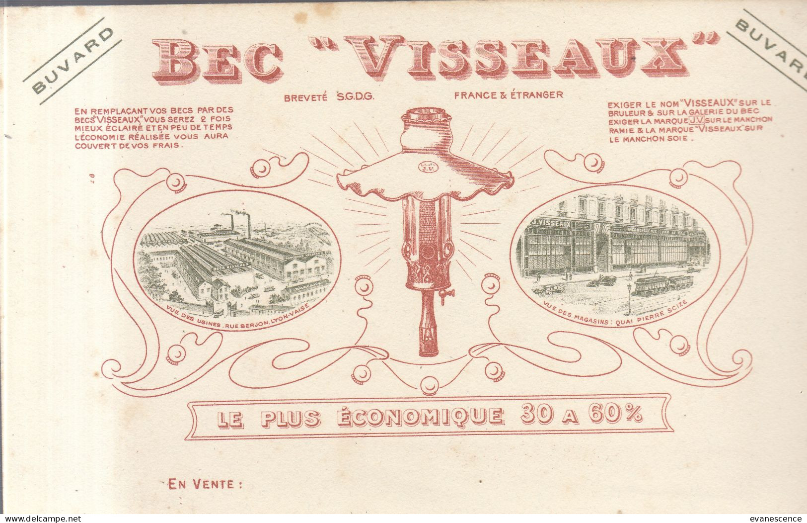 Buvard :  Bec  Visseaux  Le Plus économique   ///  Réf.  Mai. 23 - Elektrizität & Gas