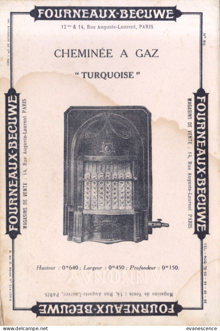 Buvard :   Gérard  Bécuwe  : Cheminée à Gaz Turquoise   ///  Réf.  Mai. 23 - Elektriciteit En Gas