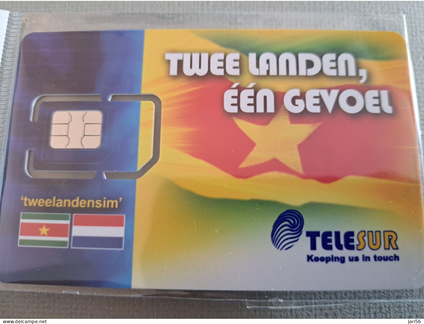 SURINAME  TELESUR   SIMCARD /TWEELANDENSIM SURINAME/NETHERLANDS  MINT IN WRAPPER (R) DIFFERENT  NEW CHIP !!  ** 13342** - Suriname