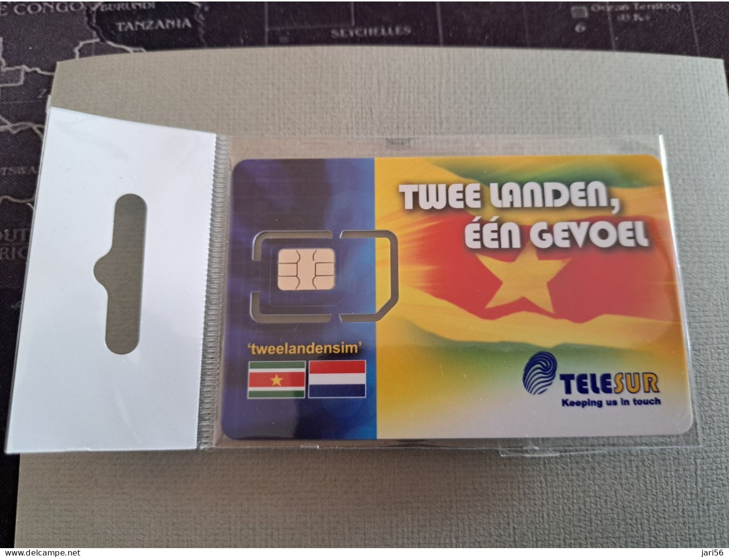 SURINAME  TELESUR   SIMCARD /TWEELANDENSIM SURINAME/NETHERLANDS  MINT IN WRAPPER (R) DIFFERENT  NEW CHIP !!  ** 13342** - Suriname