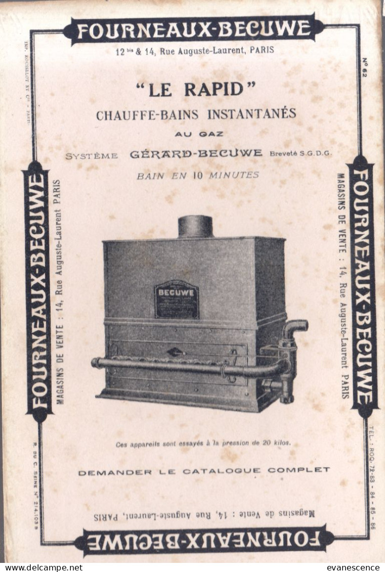 Buvard :   Gérard  Bécuwe  :  Chauffe Bain Le Rapid   ///  Réf.  Mai. 23 - Elektriciteit En Gas