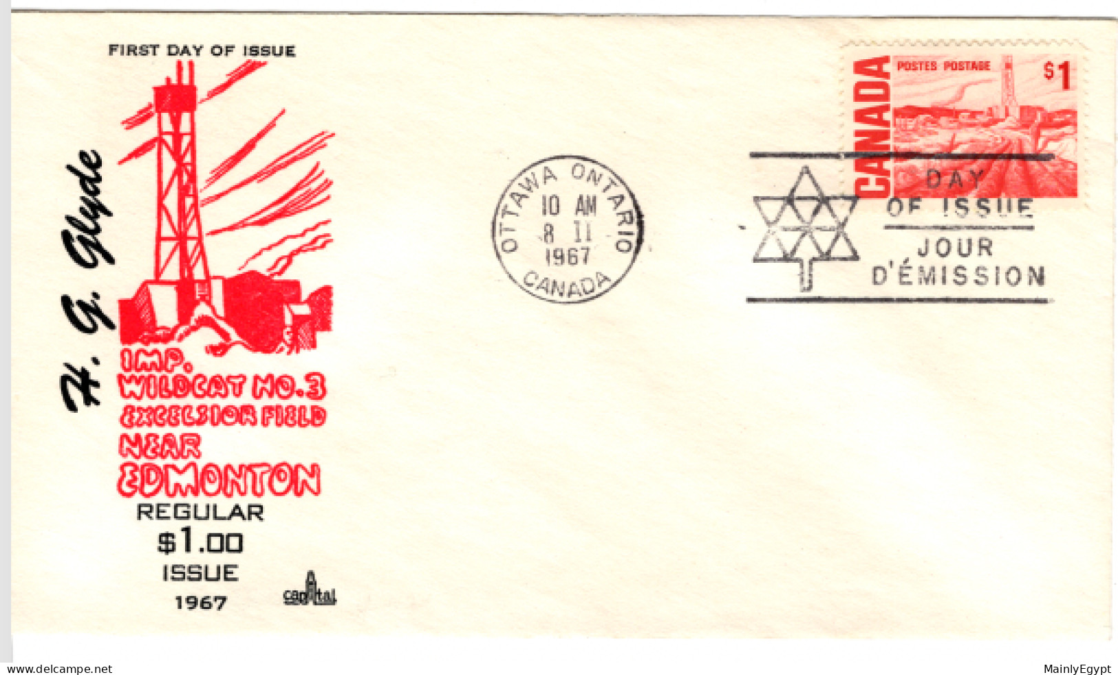 CANADA 1967- FDC - Petroleum Oil Rig Excelsior Field #F089 - 1961-1970
