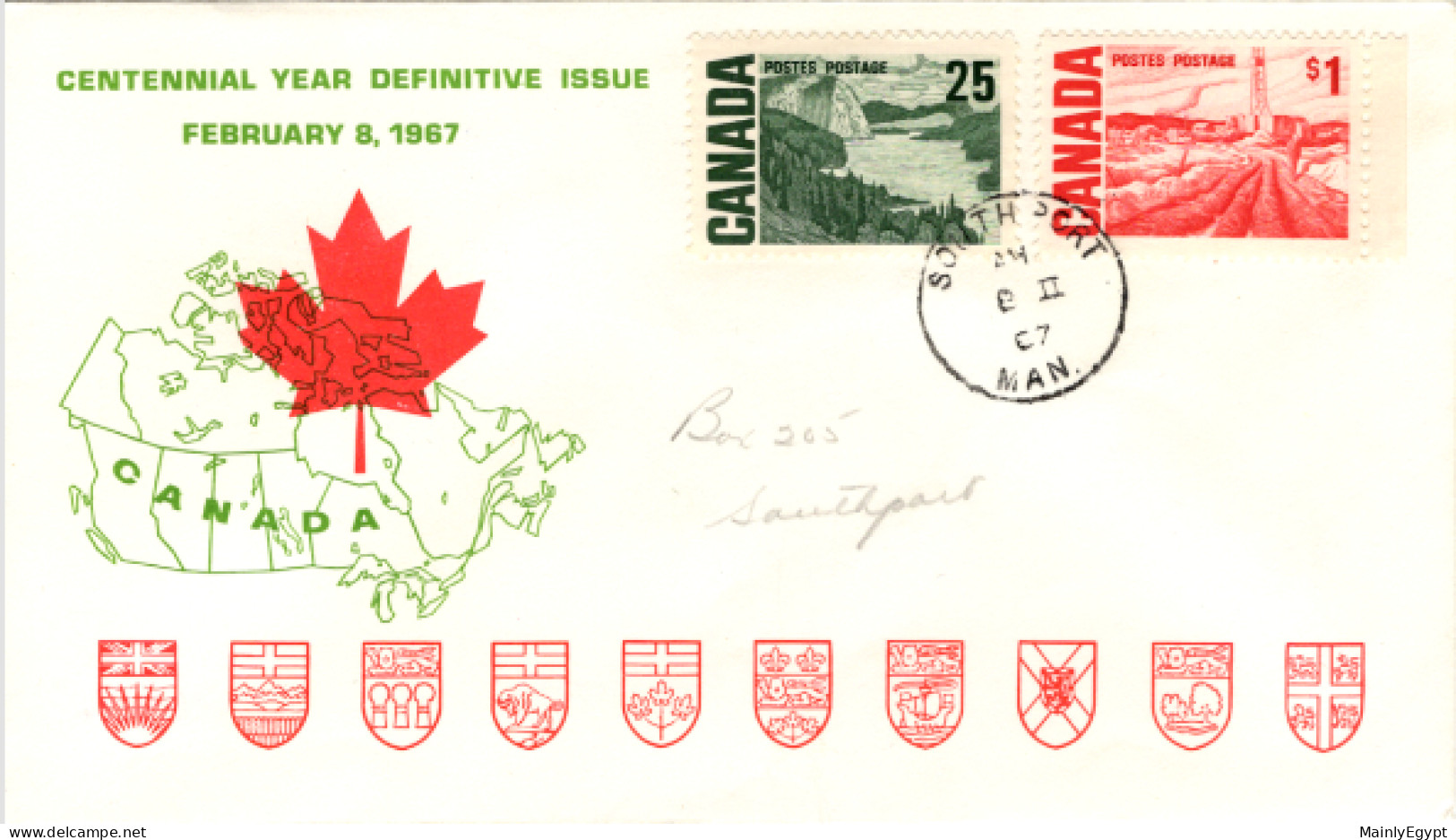 CANADA 1967- FDC - Centennial Year 25c And 1$ Petroleum Oil Rig Excelsior Field #F090 - 1961-1970