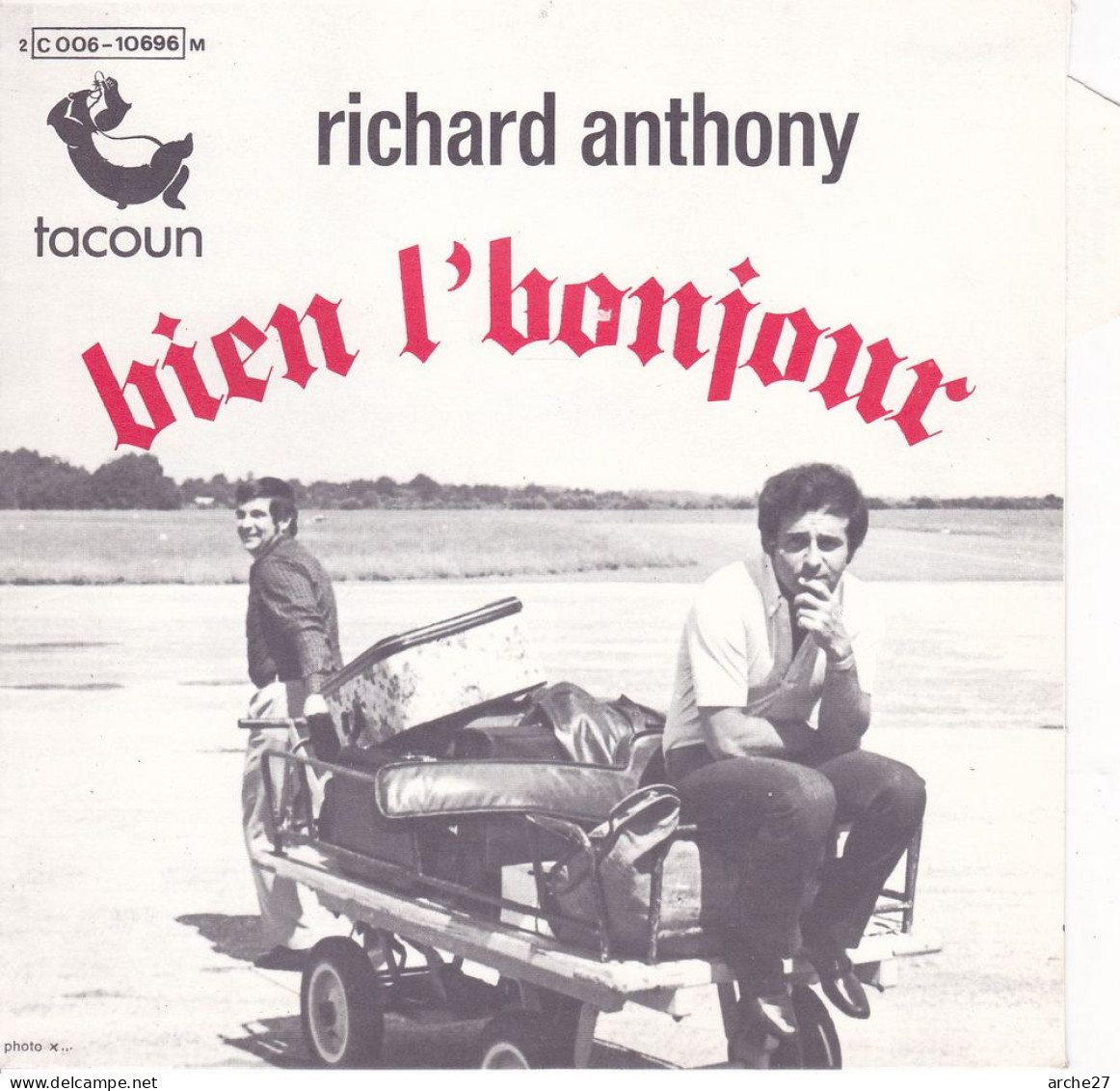 POCHETTE SP 45 TOURS (languette) Richard ANTHONY - 2C 006 10696 (sans Disque) - Accesorios & Cubiertas