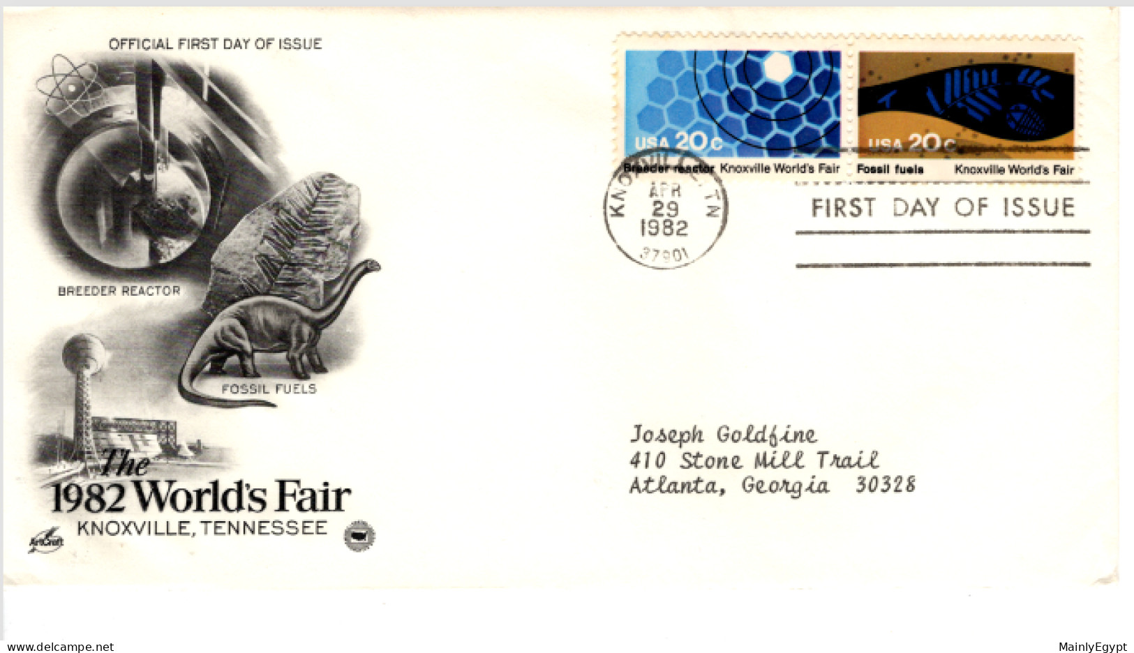 USA 1982- FDC World Fair, Fossil Fuels Petroleum #F093 - 1981-1990