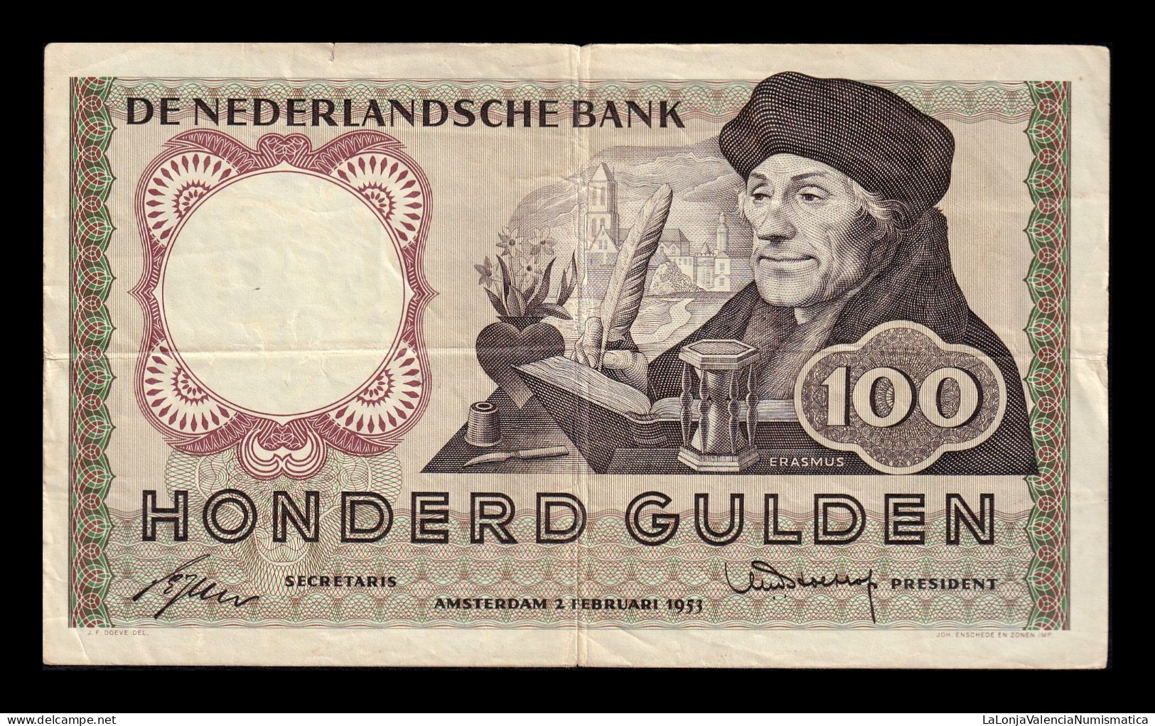 Holanda Netherlands 100 Gulden 1953 Pick 88 Mbc- Vf- - [1] …-1815: Vor Dem Königreich