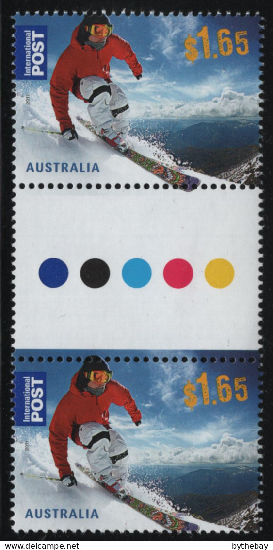 Australia 2011 MNH Sc 3555 $1.65 Downhill Skier On Mountain Gutter - Mint Stamps