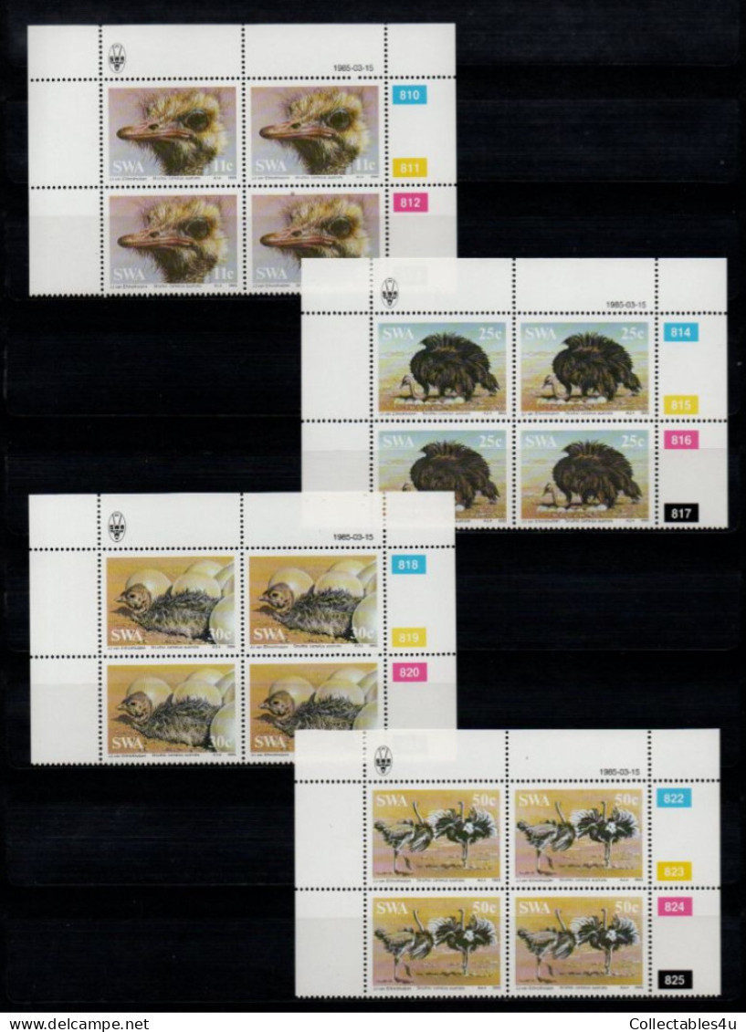 1984 SWA South West Africa Cylinder Blocks Set MNH Thematics Birds South African Ostrich (SB4-023) - Nuevos