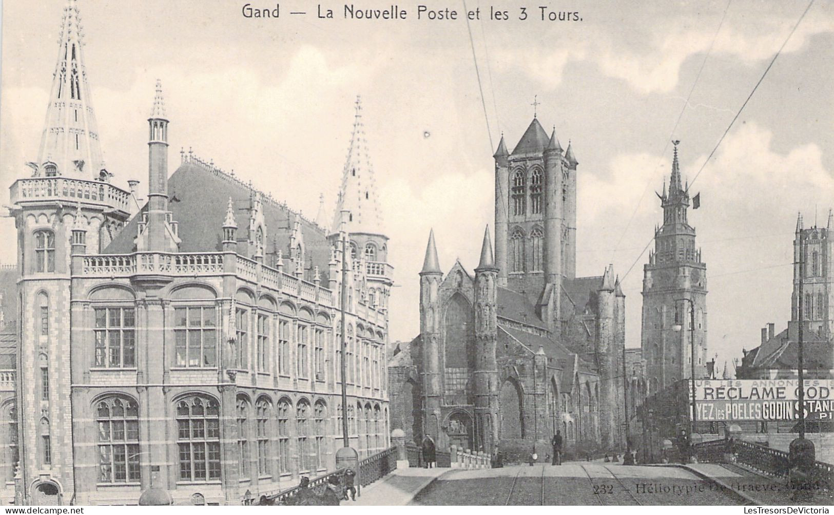 BELGIQUE - GENT - La Nouvelle Poste Et Les 3 Tours  - Carte Postale Ancienne - Gent